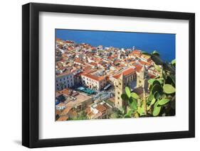 Top view of Cefalu, Cefalu, Sicily, Italy, Europe-Marco Simoni-Framed Photographic Print