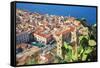 Top view of Cefalu, Cefalu, Sicily, Italy, Europe-Marco Simoni-Framed Stretched Canvas