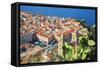 Top view of Cefalu, Cefalu, Sicily, Italy, Europe-Marco Simoni-Framed Stretched Canvas