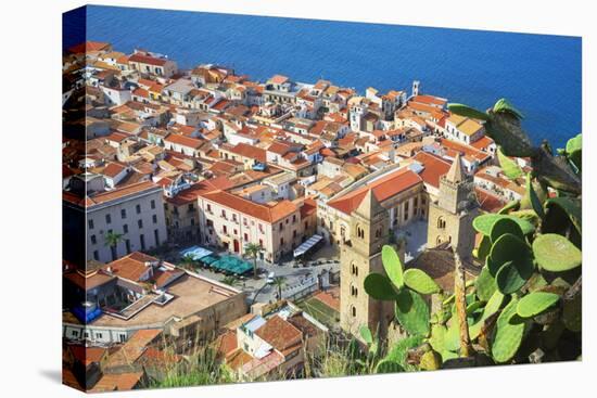 Top view of Cefalu, Cefalu, Sicily, Italy, Europe-Marco Simoni-Stretched Canvas