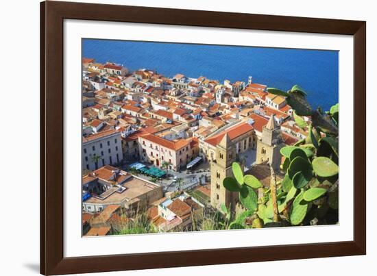 Top view of Cefalu, Cefalu, Sicily, Italy, Europe-Marco Simoni-Framed Photographic Print