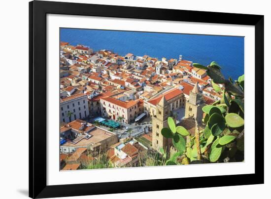 Top view of Cefalu, Cefalu, Sicily, Italy, Europe-Marco Simoni-Framed Photographic Print