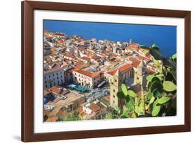 Top view of Cefalu, Cefalu, Sicily, Italy, Europe-Marco Simoni-Framed Photographic Print