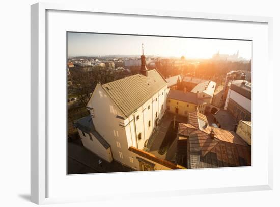 Top View of Historical Centre of Krakow, Poland.-De Visu-Framed Photographic Print