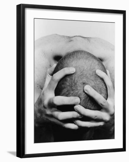 Top View of Man Clutching His Head-Eric O'Connell-Framed Photographic Print