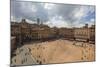 Top view of Piazza del Campo with the historical buildings and The Fonte Gaia fountain, Siena, UNES-Roberto Moiola-Mounted Photographic Print