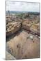 Top view of Piazza del Campo with the historical buildings and The Fonte Gaia fountain, Siena, UNES-Roberto Moiola-Mounted Photographic Print