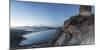 Top View of the Bay with Sandy Beaches and Lights of a Village at Dusk, Porto Giunco, Villasimius-Roberto Moiola-Mounted Photographic Print