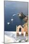 Top View of the Blue Aegean Sea from the Typical Village of Oia, Santorini, Cyclades-Roberto Moiola-Mounted Photographic Print