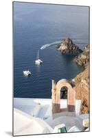 Top View of the Blue Aegean Sea from the Typical Village of Oia, Santorini, Cyclades-Roberto Moiola-Mounted Premium Photographic Print