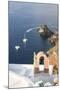 Top View of the Blue Aegean Sea from the Typical Village of Oia, Santorini, Cyclades-Roberto Moiola-Mounted Premium Photographic Print