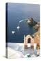 Top View of the Blue Aegean Sea from the Typical Village of Oia, Santorini, Cyclades-Roberto Moiola-Stretched Canvas