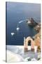 Top View of the Blue Aegean Sea from the Typical Village of Oia, Santorini, Cyclades-Roberto Moiola-Stretched Canvas