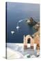 Top View of the Blue Aegean Sea from the Typical Village of Oia, Santorini, Cyclades-Roberto Moiola-Stretched Canvas