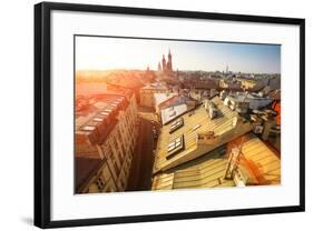 Top View of the Historical Centre of Krakow, Poland.-De Visu-Framed Photographic Print