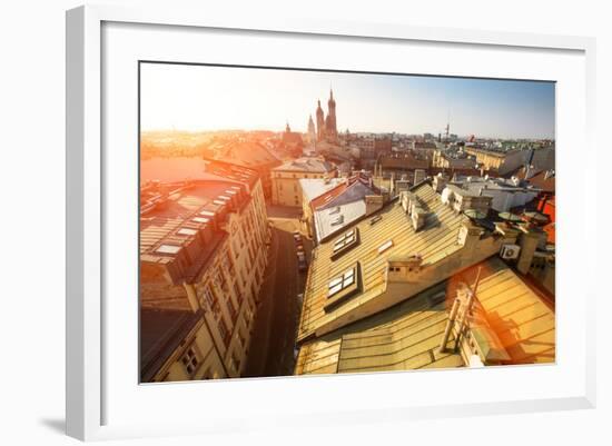 Top View of the Historical Centre of Krakow, Poland.-De Visu-Framed Photographic Print