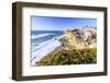 Top View of the Village of Azenhas Do Mar with the Ocean Waves Crashing on the Cliffs, Portugal-Roberto Moiola-Framed Photographic Print
