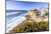 Top View of the Village of Azenhas Do Mar with the Ocean Waves Crashing on the Cliffs, Portugal-Roberto Moiola-Mounted Photographic Print