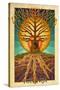 Topanga, California - Guitar Tree-Lantern Press-Stretched Canvas