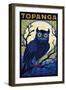 Topanga, California - Owl - Paper Mosaic-Lantern Press-Framed Art Print