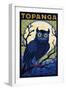 Topanga, California - Owl - Paper Mosaic-Lantern Press-Framed Art Print
