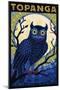 Topanga, California - Owl - Paper Mosaic-Lantern Press-Mounted Art Print