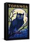 Topanga, California - Owl - Paper Mosaic-Lantern Press-Framed Stretched Canvas