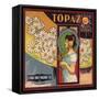 Topaz Brand - California - Citrus Crate Label-Lantern Press-Framed Stretched Canvas