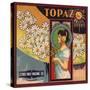 Topaz Brand - California - Citrus Crate Label-Lantern Press-Stretched Canvas