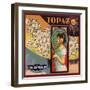 Topaz Brand - California - Citrus Crate Label-Lantern Press-Framed Art Print