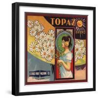 Topaz Brand - California - Citrus Crate Label-Lantern Press-Framed Art Print