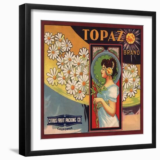 Topaz Brand - California - Citrus Crate Label-Lantern Press-Framed Art Print