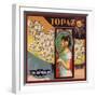 Topaz Brand - California - Citrus Crate Label-Lantern Press-Framed Art Print