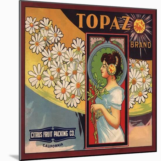 Topaz Brand - California - Citrus Crate Label-Lantern Press-Mounted Art Print