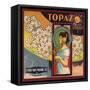 Topaz Brand - California - Citrus Crate Label-Lantern Press-Framed Stretched Canvas