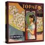 Topaz Brand - California - Citrus Crate Label-Lantern Press-Stretched Canvas