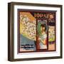 Topaz Brand - California - Citrus Crate Label-Lantern Press-Framed Art Print