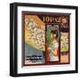 Topaz Brand - California - Citrus Crate Label-Lantern Press-Framed Art Print