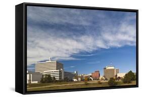 Topeka City Skyline, Kansas, USA-Walter Bibikow-Framed Stretched Canvas