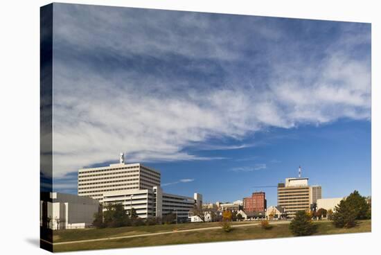 Topeka City Skyline, Kansas, USA-Walter Bibikow-Stretched Canvas