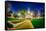 Topeka Kansas Downtown at Night-digidreamgrafix-Framed Stretched Canvas
