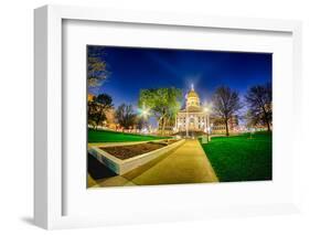 Topeka Kansas Downtown at Night-digidreamgrafix-Framed Photographic Print