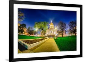 Topeka Kansas Downtown at Night-digidreamgrafix-Framed Photographic Print