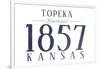 Topeka, Kansas - Established Date (Blue)-Lantern Press-Framed Art Print