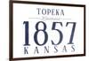 Topeka, Kansas - Established Date (Blue)-Lantern Press-Framed Art Print