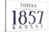 Topeka, Kansas - Established Date (Blue)-Lantern Press-Stretched Canvas