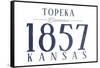 Topeka, Kansas - Established Date (Blue)-Lantern Press-Framed Stretched Canvas