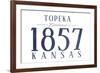 Topeka, Kansas - Established Date (Blue)-Lantern Press-Framed Art Print