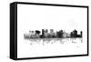 Topeka Kansas Skyline BG 1-Marlene Watson-Framed Stretched Canvas