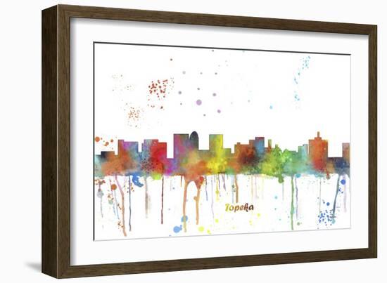 Topeka Kansas Skyline MCLR 1-Marlene Watson-Framed Giclee Print